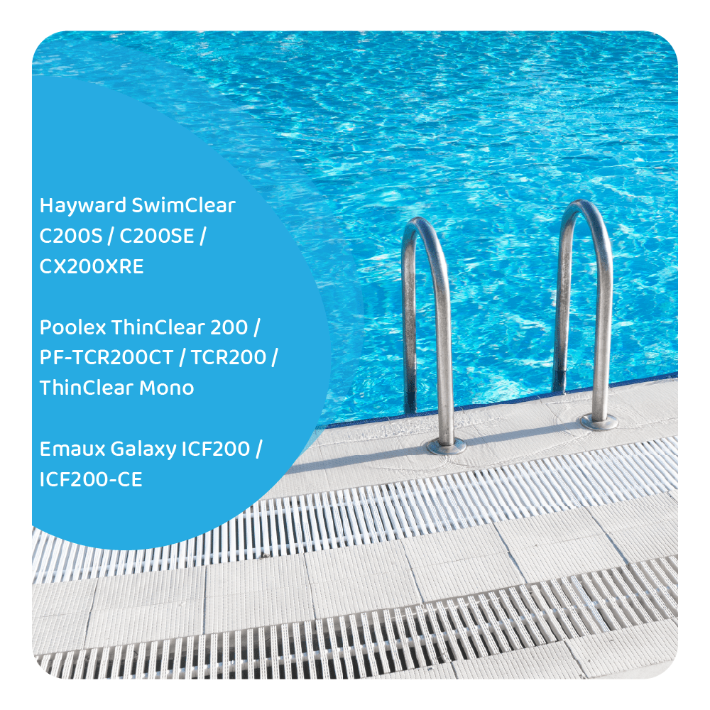Poolvandfilter kompatibel med Poolex ThinClear 200 / PF-TCR200CT / TCR200 / ThinClear Mon