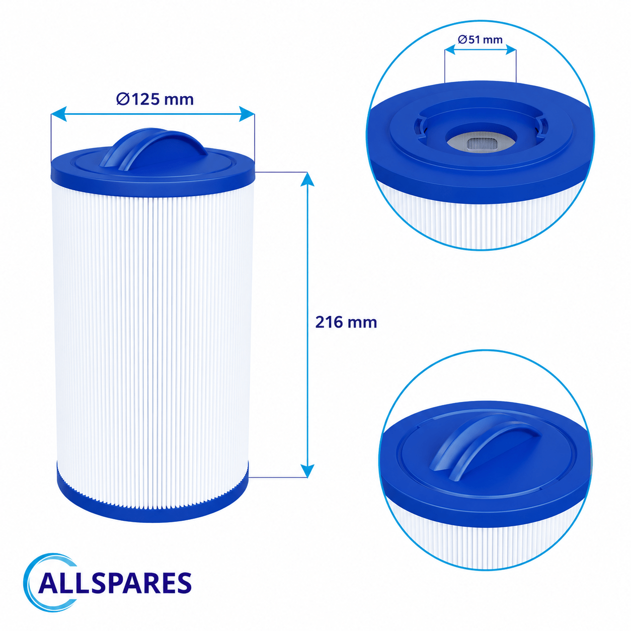 Spa-vandfilter egnet til Vortex VX30 / 125979 (Twist Lock)