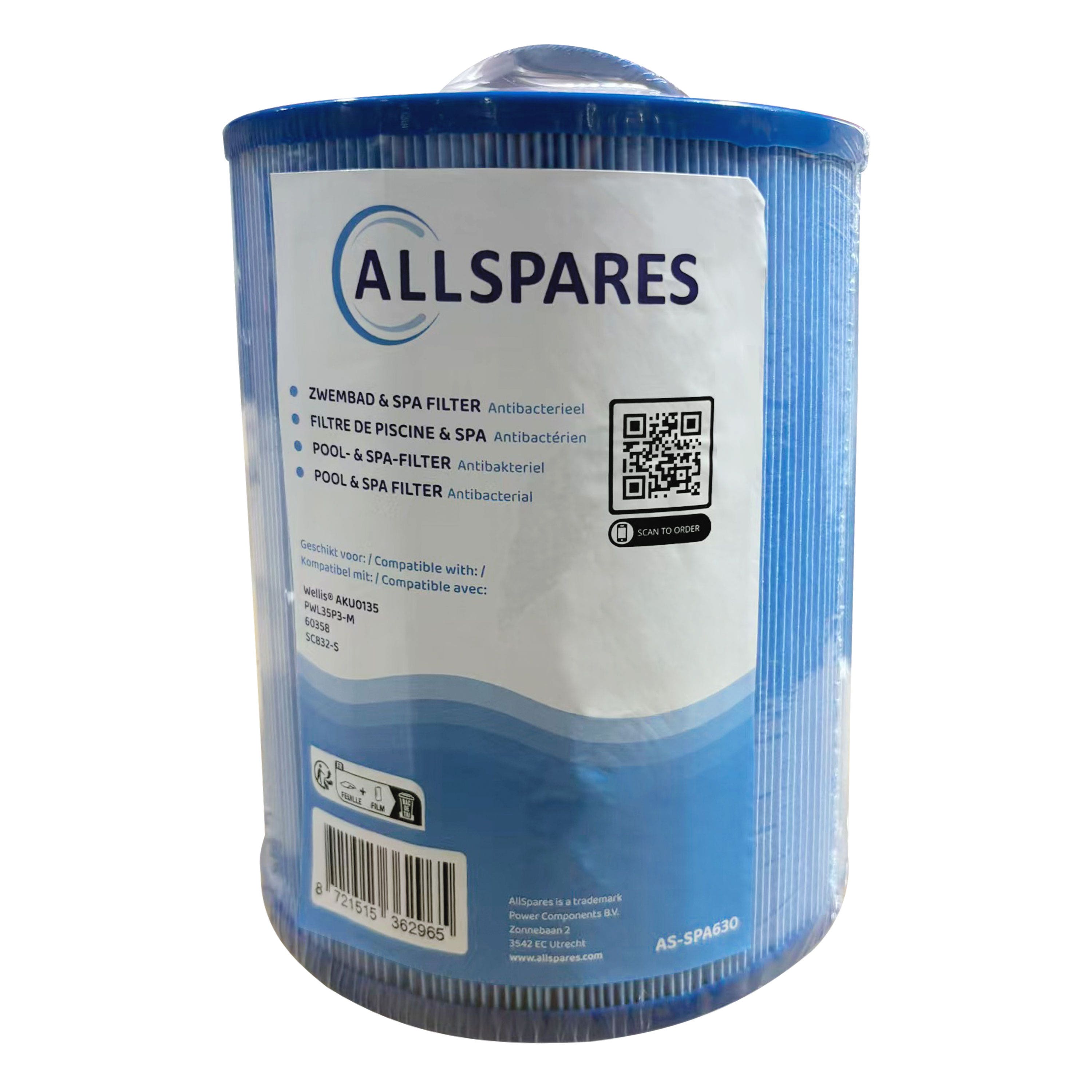 Spa vandfilter egnet til Wellis AKU0135 / PWL35P3-M / 60358 (antibakteriel)