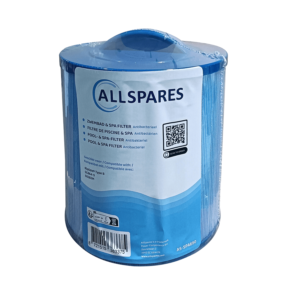 Spa vandfilter kompatibelt med Riptide Type B / SC864-S / 50282M (antibakterielt)