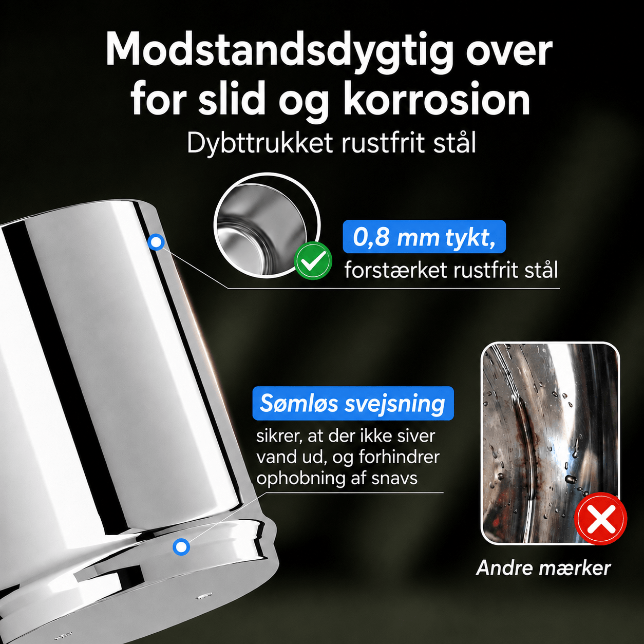 Tyngdekraft vandfiltersystem i rustfrit stål (8,5 l) inkl. 2 kulfiltre og 2 fluorfiltre