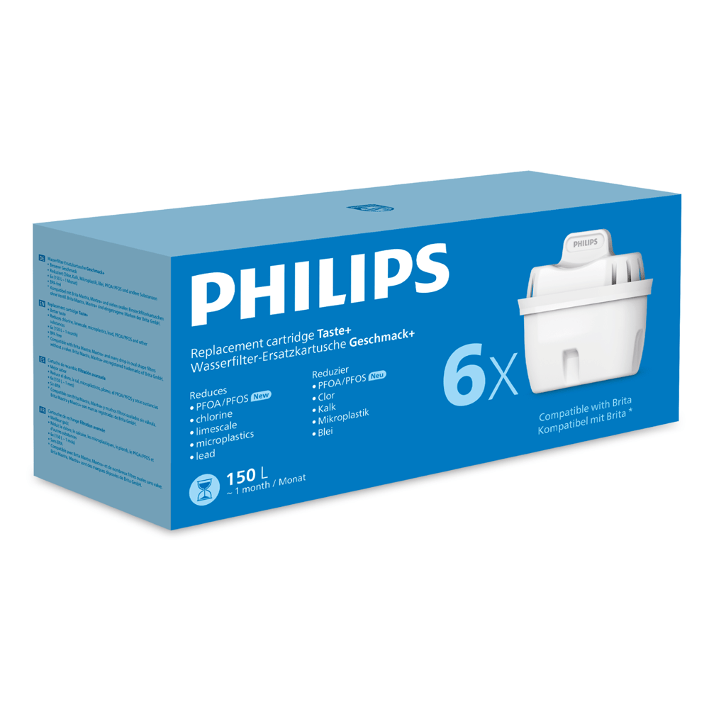 Philips vandfilter 6-pak (filtrerer PFAS) egnet til BRITA Maxtra+