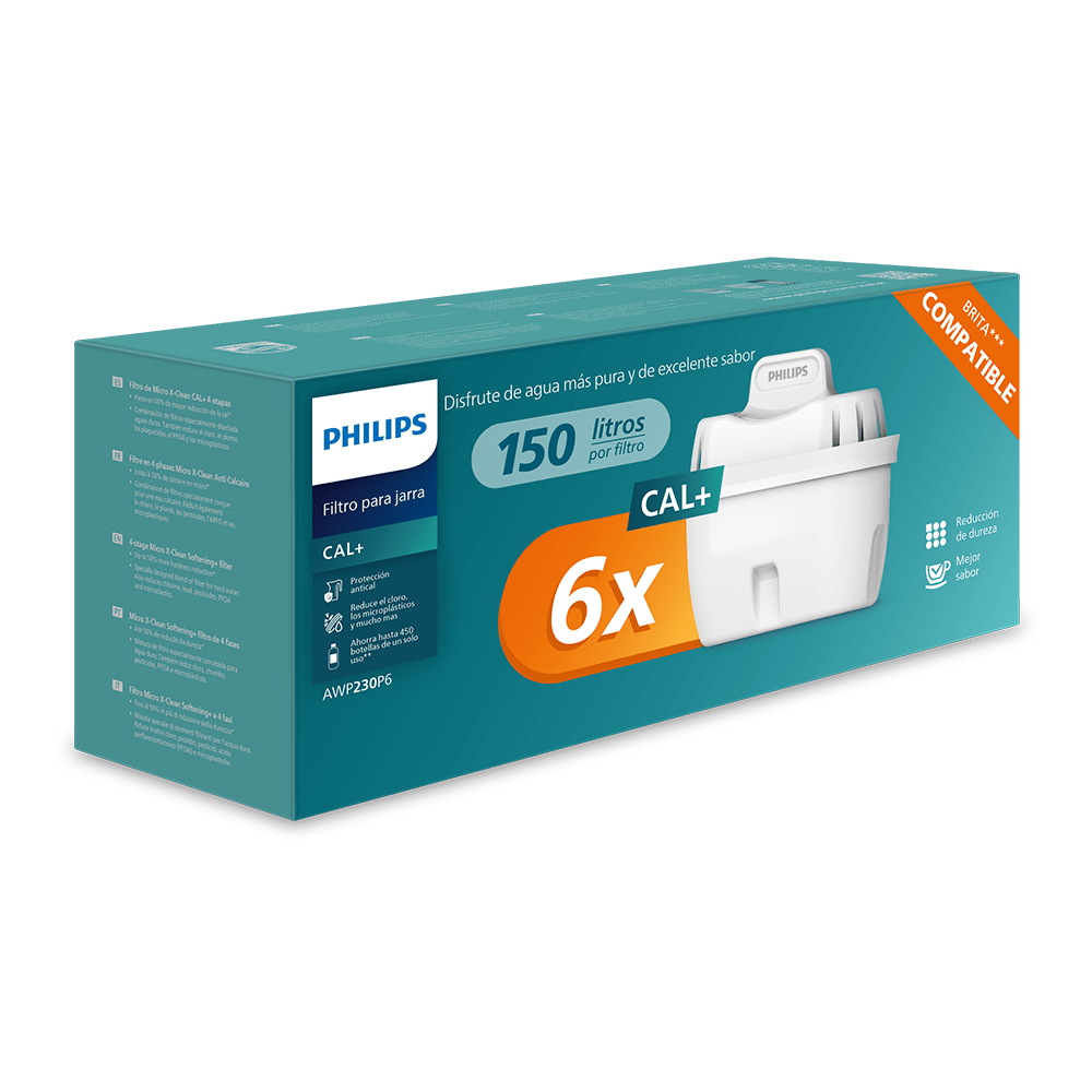 Philips Softening+ vandfilter 6-pak (filtrerer PFAS) egnet til BRITA Maxtra+