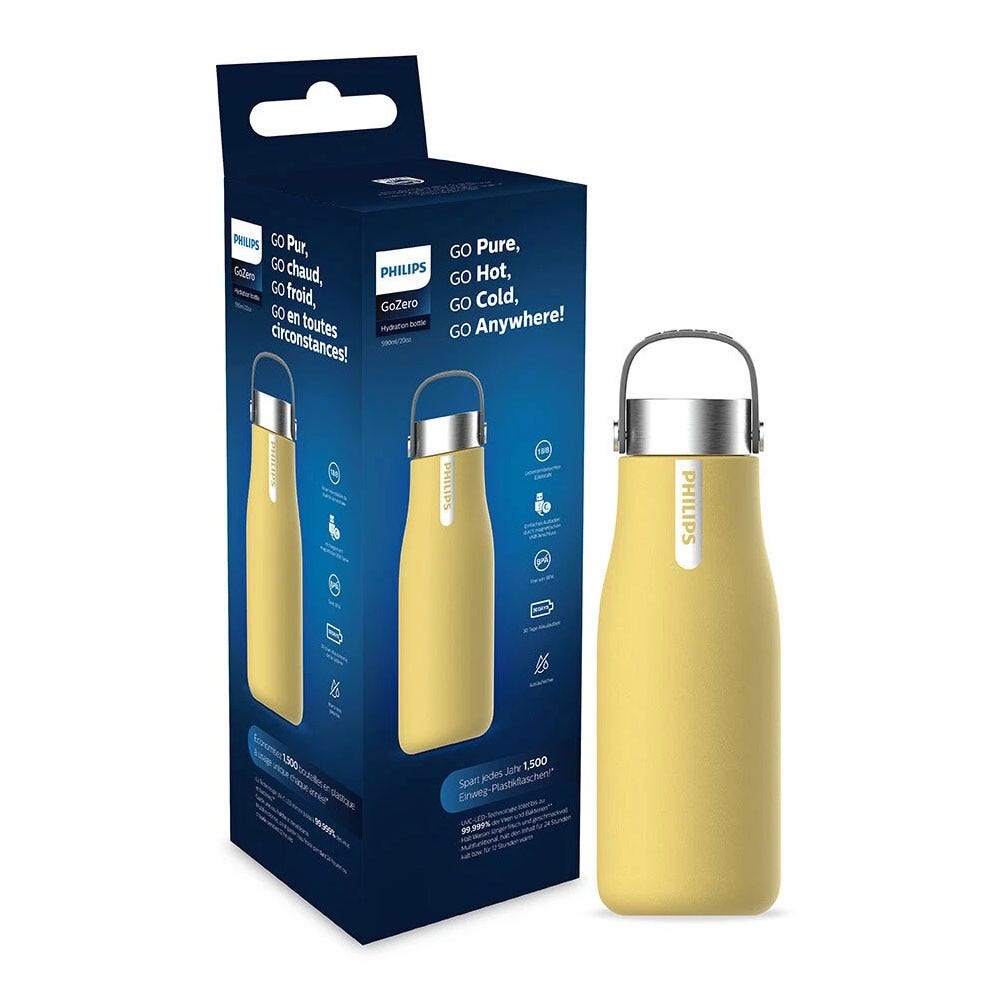 Philips GoZero UV-C LED drikkeflaske (590 ml) gul AWP2788YL