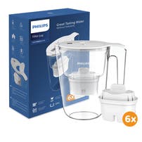 Philips vandfilterkande 2,6 L + 6 Micro X-Clean vandfilter (filtrerer PFAS) AWP2933WHT6