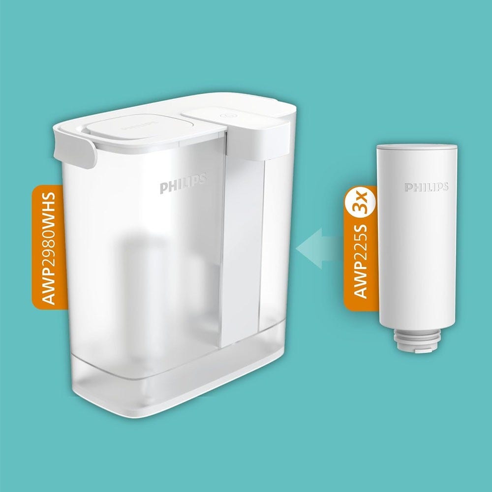 Philips Micro X-Clean Instant vandfilterkande + Softening + vandfiltre (3 stk.) AWP2980WHS3