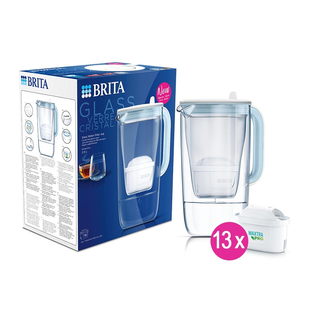 BRITA Glaskande med vandfilter 2,5 L + 13 MAXTRA PRO Vandfiltre (filtrerer PFAS)