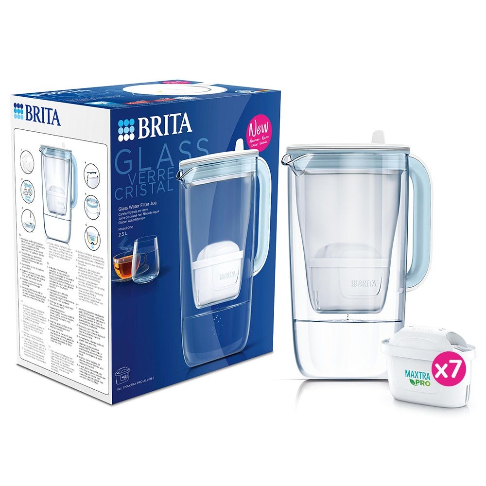 BRITA Glaskande med vandfilter 2,5 L + 7 MAXTRA PRO vandfiltre (filtrerer PFAS)