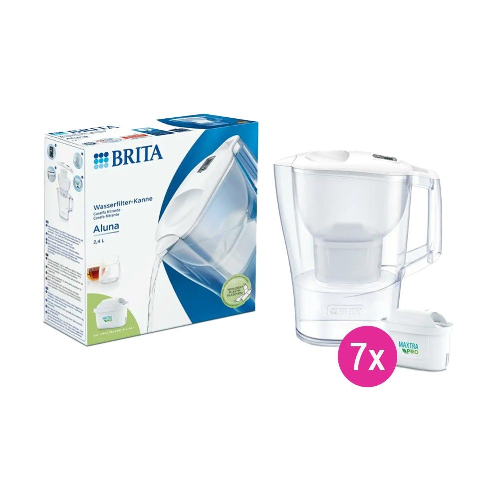 BRITA Aluna Glaskande med vandfilter 2,4 L + 7 MAXTRA PRO Vandfiltre (filtrerer PFAS)