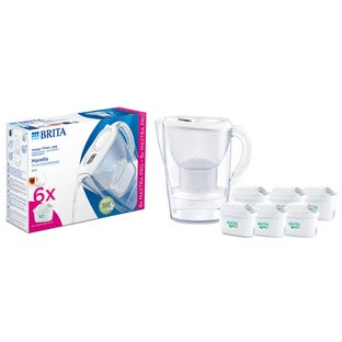 BRITA Marella glaskande med vandfilter 2,4 L + 6 MAXTRA PRO vandfiltre 1051132 (filtrerer PFAS)