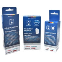 Bosch vedligeholdelsessæt til kaffemaskine: vandfilter + rengøringstabletter + afkalkningstabletter