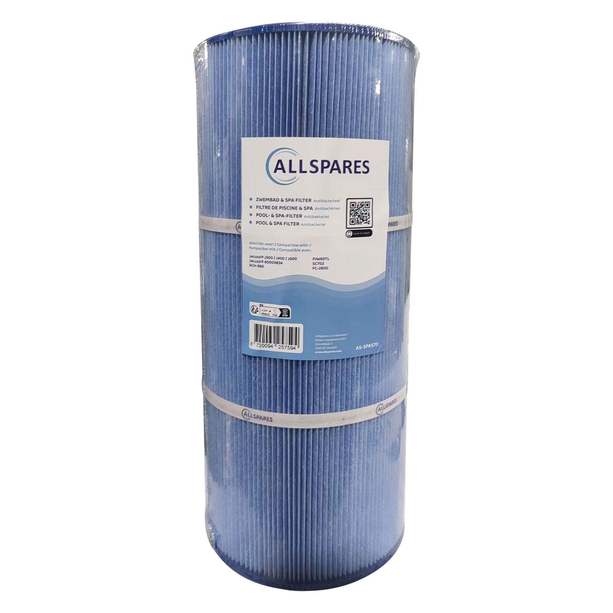 Spa vandfilter til Jacuzzi serie J300 / J400 / J500 / 6000383A (antibakteriel)