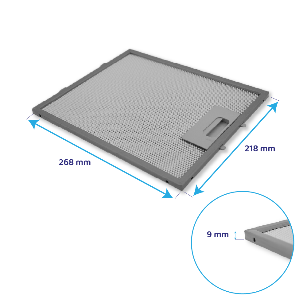 TurboAir metalfilter 268 x 218 x 9 mm GF01DD