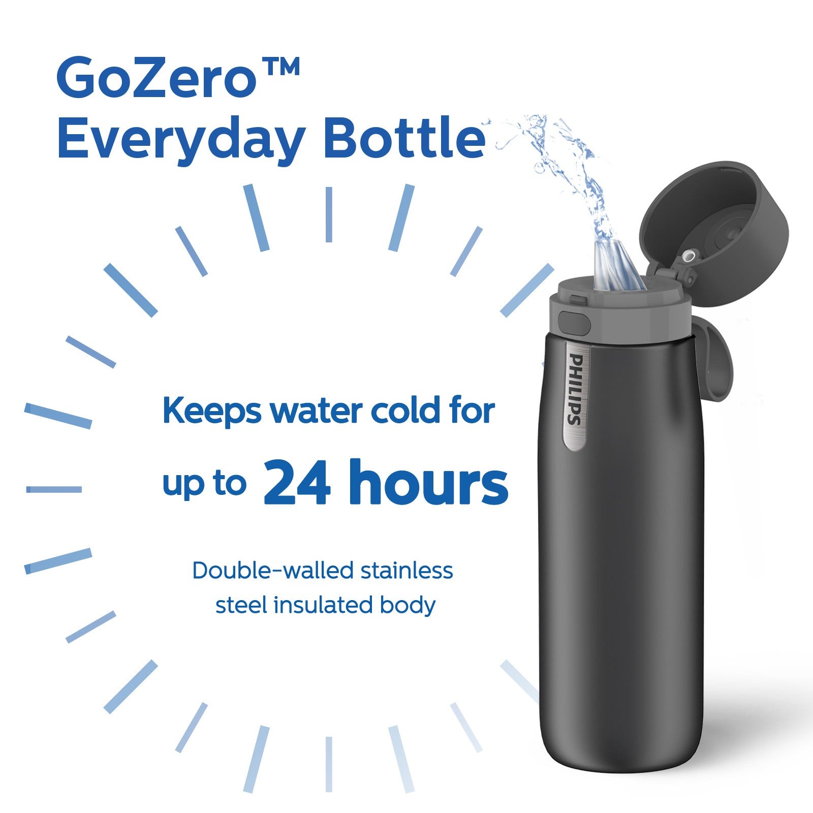 Philips GoZero Daily isoleret drikkeflaske (550 ml) grå AWP2771GRR