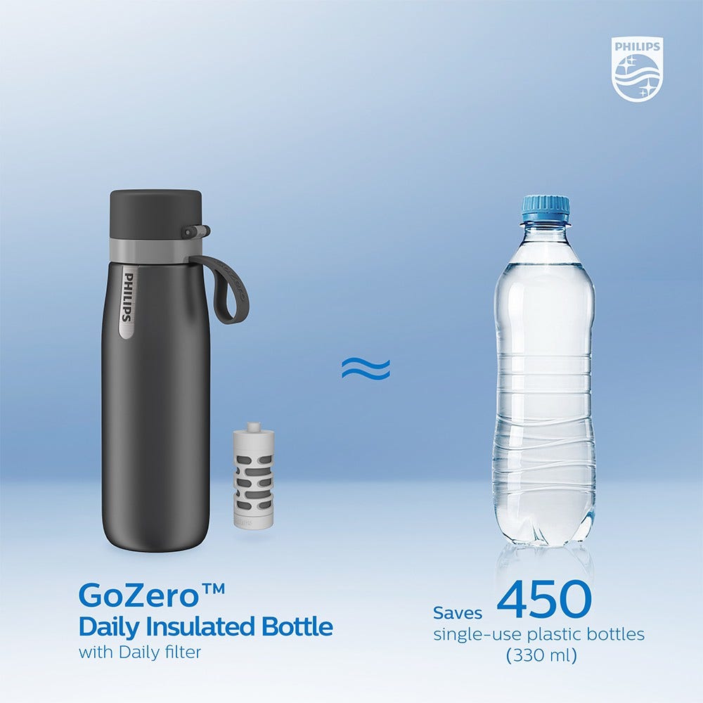 Philips GoZero Daily isoleret drikkeflaske (550 ml) grå AWP2771GRR