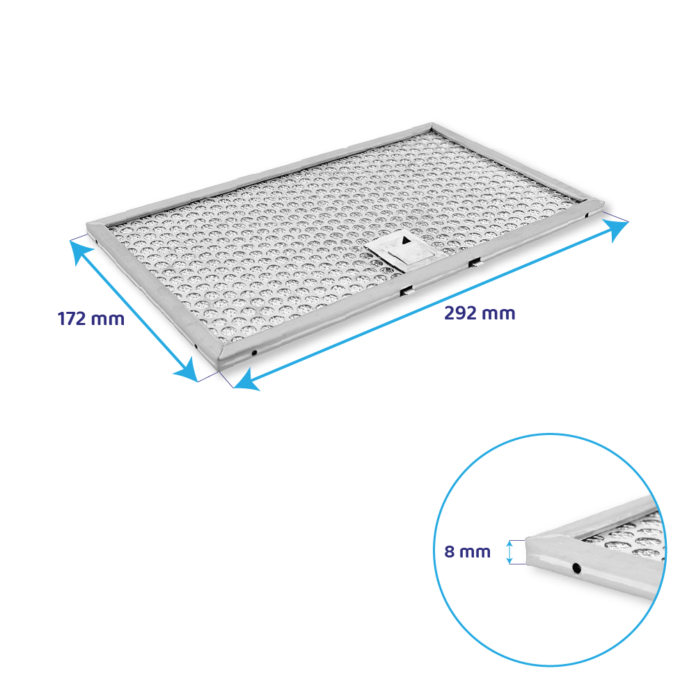 Elica metalfilter 172 x 292 mm GRI0141805A