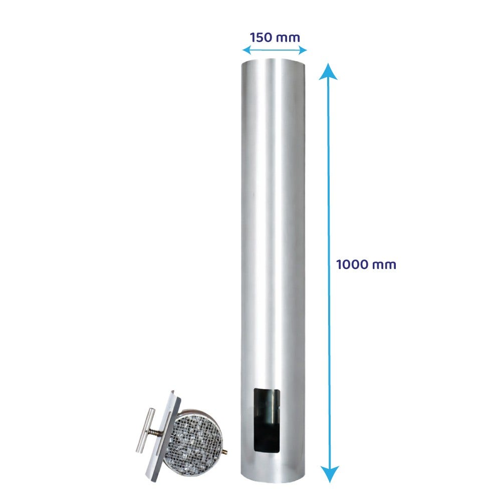 ABCAT® trærøgsfilter Ø150 x 1000 mm rustfrit stål