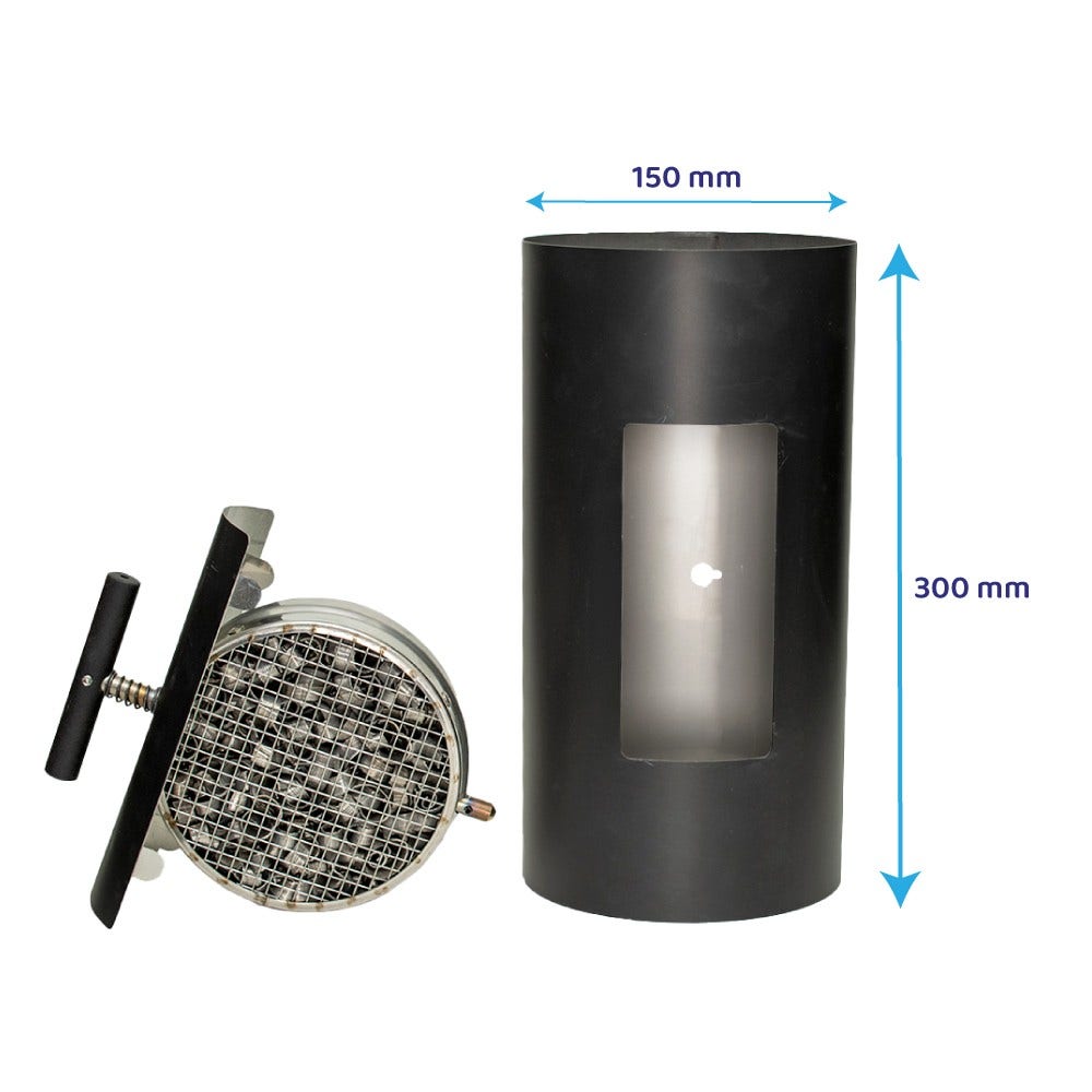 ABCAT® brændeovnsfilter Ø150 x 300 mm sort