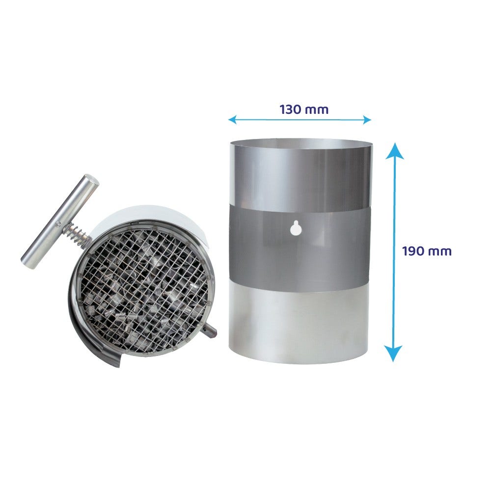ABCAT® trærøgsfilter Bagudgang Ø130 x 190 mm rustfrit stål