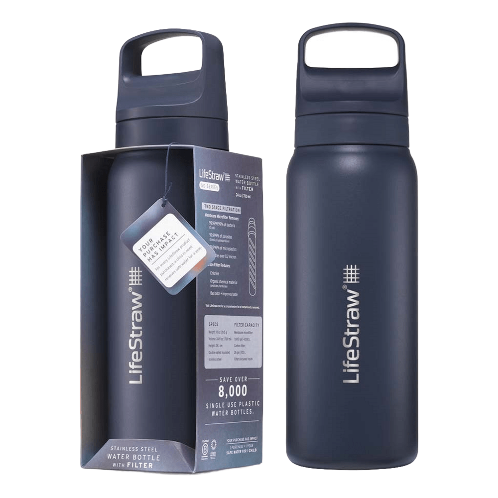 LifeStraw Go 2.0 Series Drikkeflaske i rustfrit stål Havblå (1000 ml)