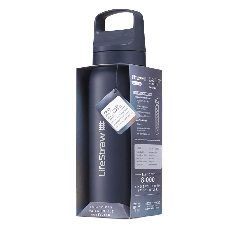 LifeStraw Go 2.0 Series Drikkeflaske i rustfrit stål Havblå (1000 ml)