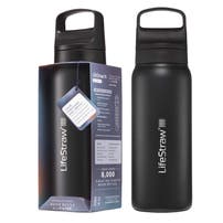 LifeStraw Go 2.0 Series Drikkeflaske i Rustfrit Stål Sort (1000 ml