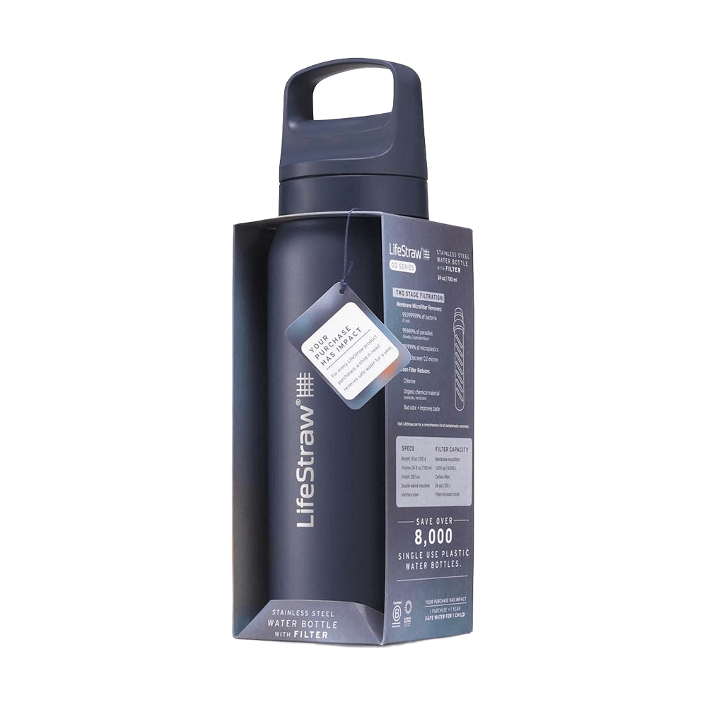 LifeStraw Go 2.0 Series Drikkeflaske i rustfrit stål Havblå (700 ml)