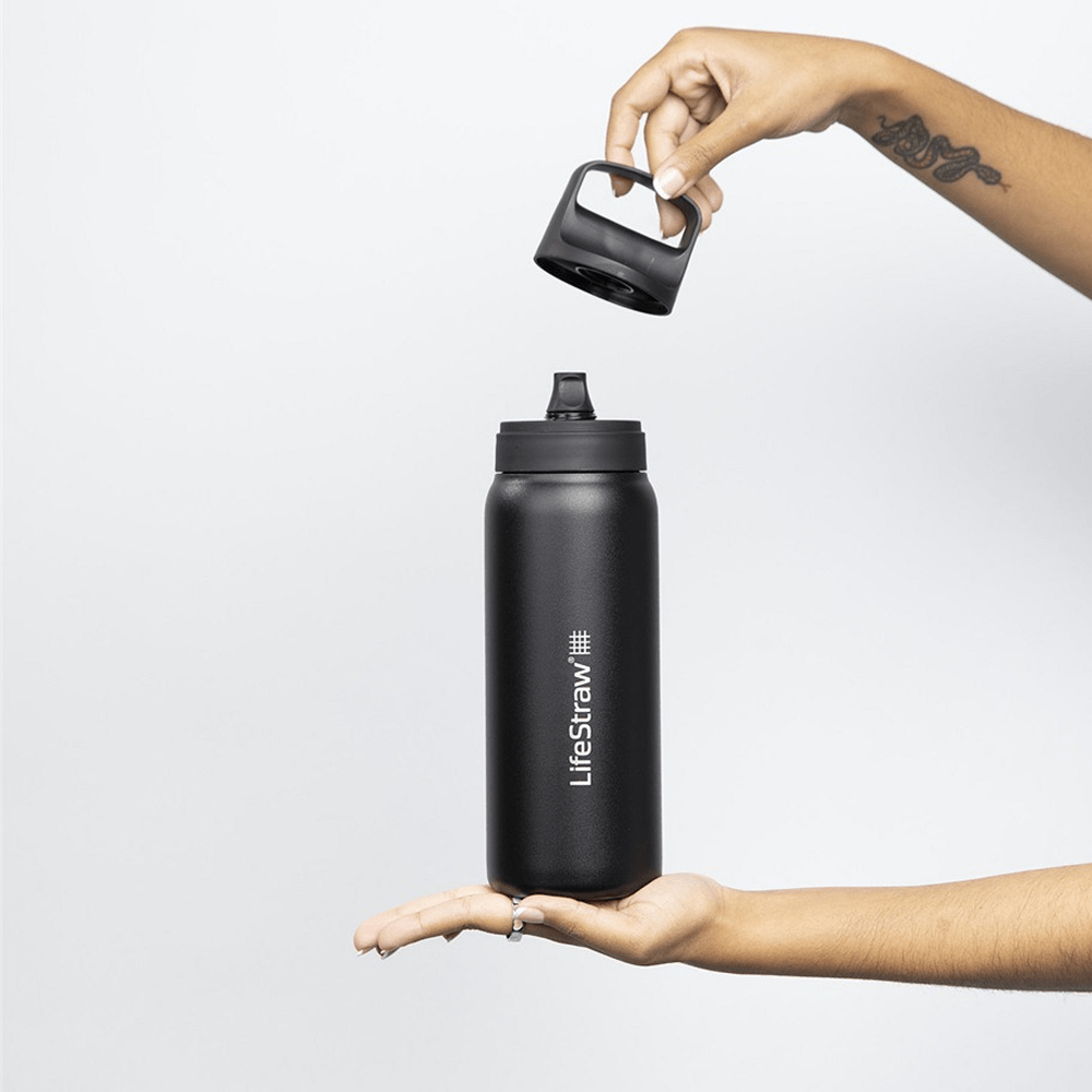 LifeStraw Go 2.0 Series Drikkeflaske i Rustfrit Stål Sort (700 ml)
