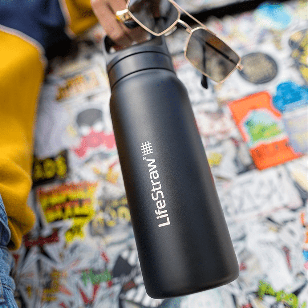LifeStraw Go 2.0 Series Drikkeflaske i Rustfrit Stål Sort (700 ml)