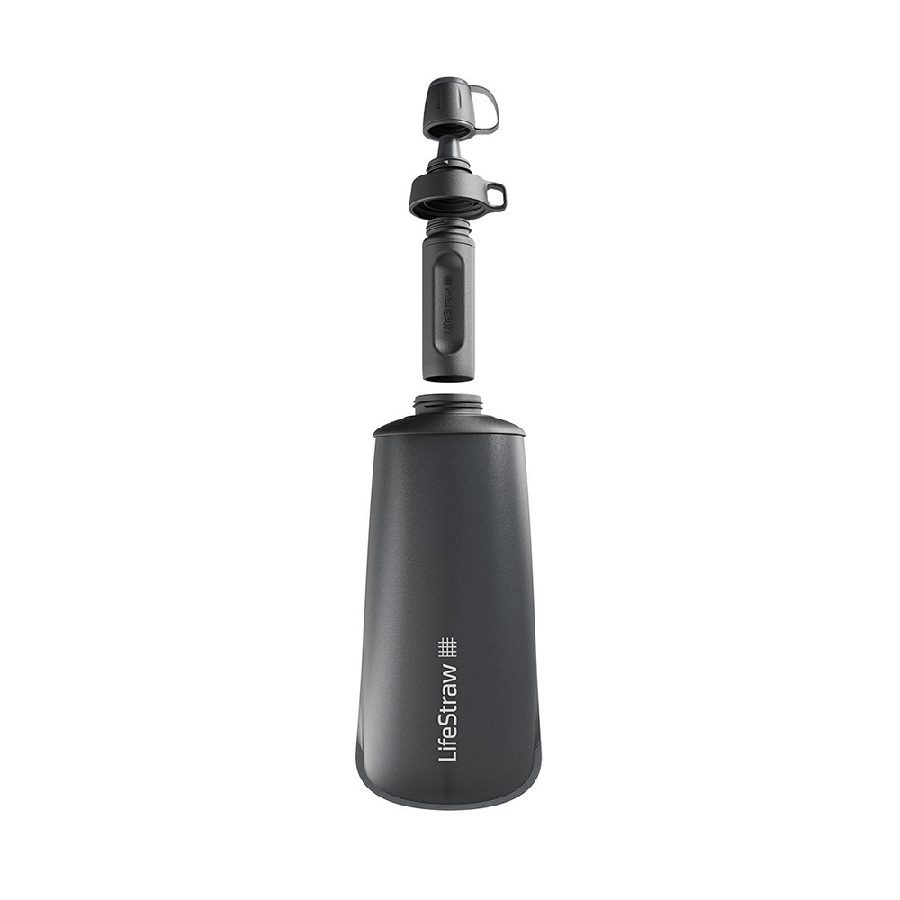 LifeStraw Peak Series Sammenfoldelig Klemmeflaske 650ml Mørk Bjerggrå