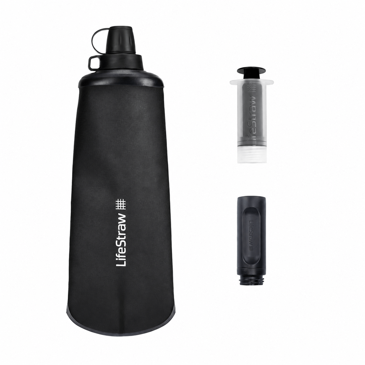 LifeStraw Peak Series Sammenfoldelig Klemmeflaske 650ml Mørk Bjerggrå