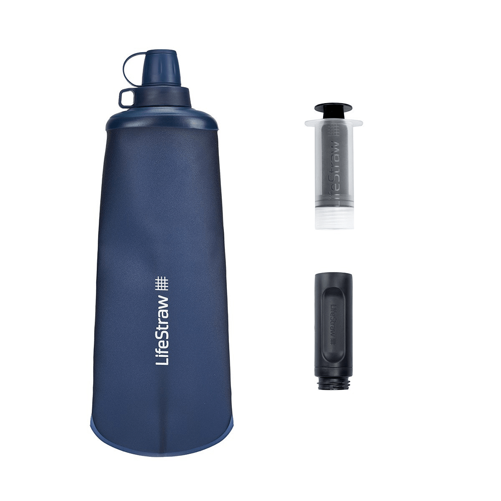 LifeStraw Peak Series Sammenfoldelig Klemmeflaske 650ml Bjergblå