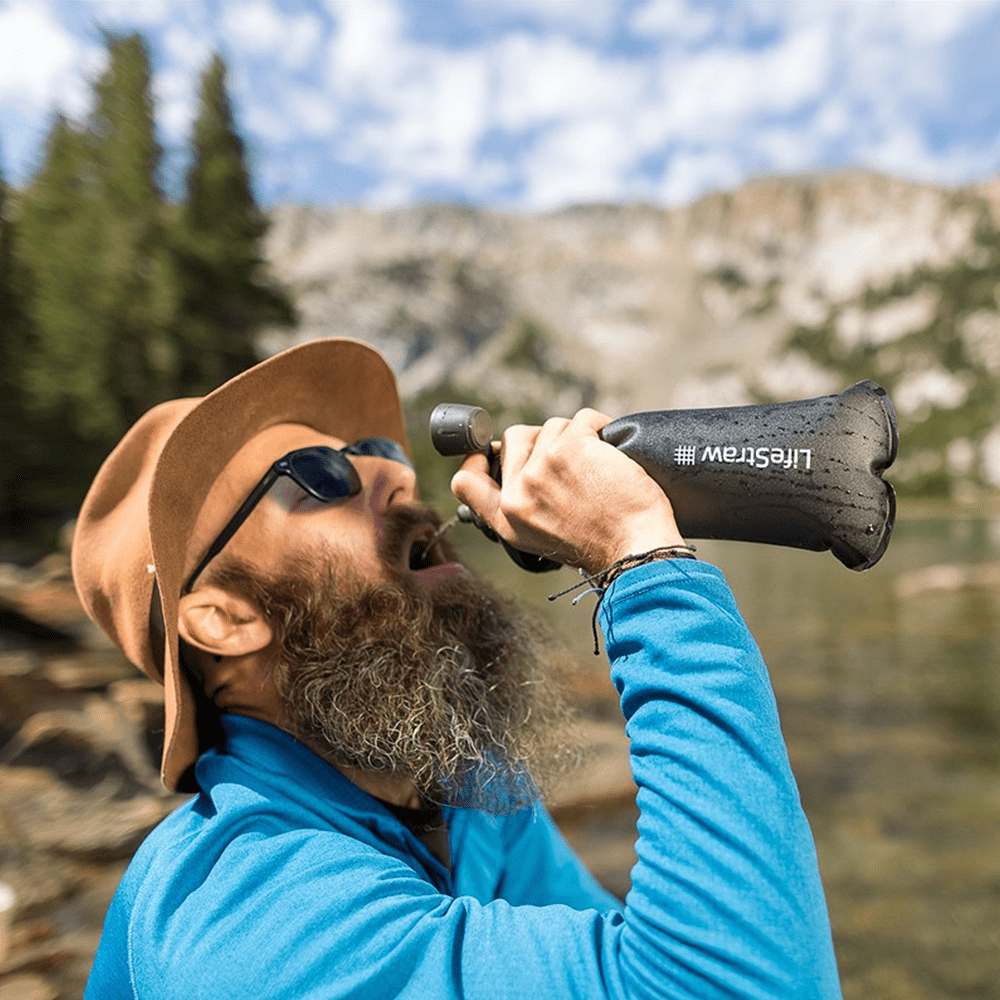 LifeStraw Peak Series Sammenfoldelig Klemmeflaske 650ml Mørk Bjerggrå