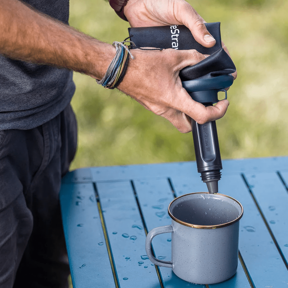 LifeStraw Peak Series Sammenfoldelig Klemmeflaske 650ml Bjergblå