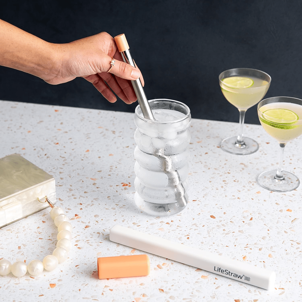 LifeStraw Sip filter sugerør i rustfrit stål - Abrikosrosa