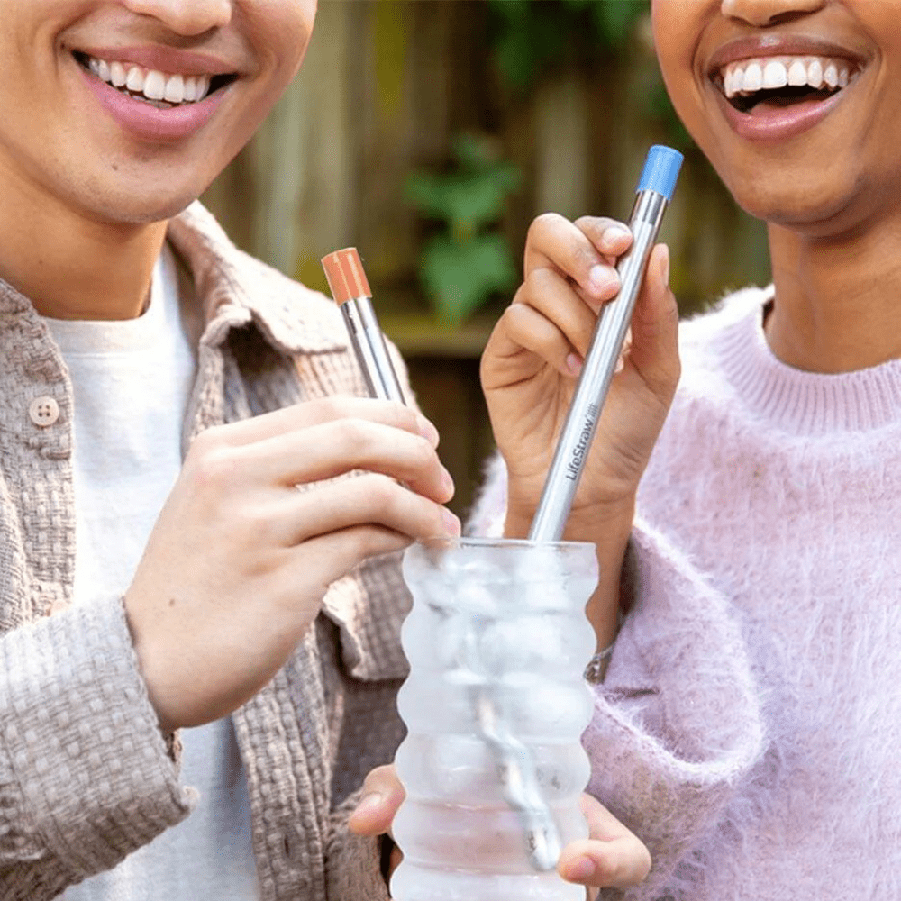 LifeStraw Sip filter sugerør i rustfrit stål - Abrikosrosa