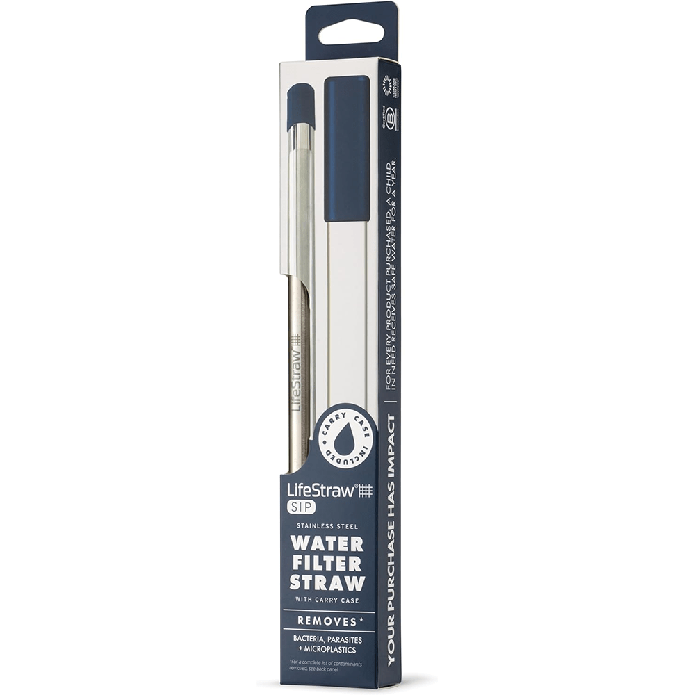 LifeStraw Sip filter sugerør i rustfrit stål - Midnatsblå