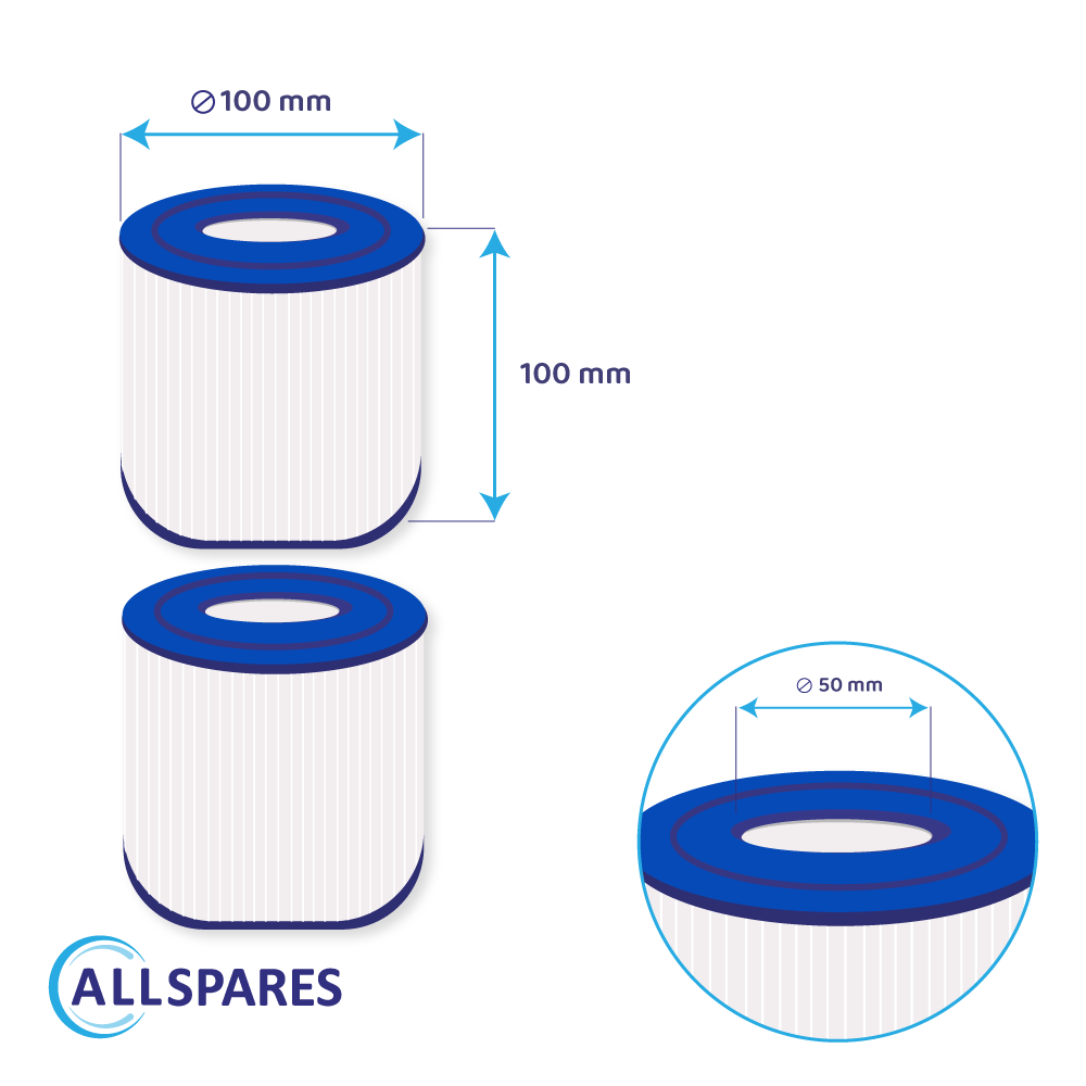 Spa vandfilter egnet til PWW10 / 40101 / WW10 / WW20 (2 stk.)