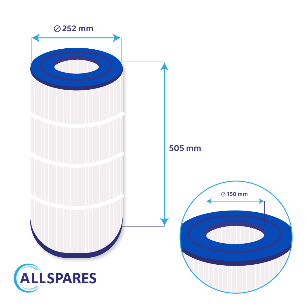 Spa / swimmingpool vandfilter egnet til Waterair CFR100 / WFR100 / CFT100 / C-9699