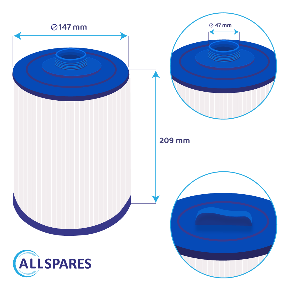 Spa vandfilter egnet til Sunrise PPG50-P4 / 6CH-49 / FC-0314