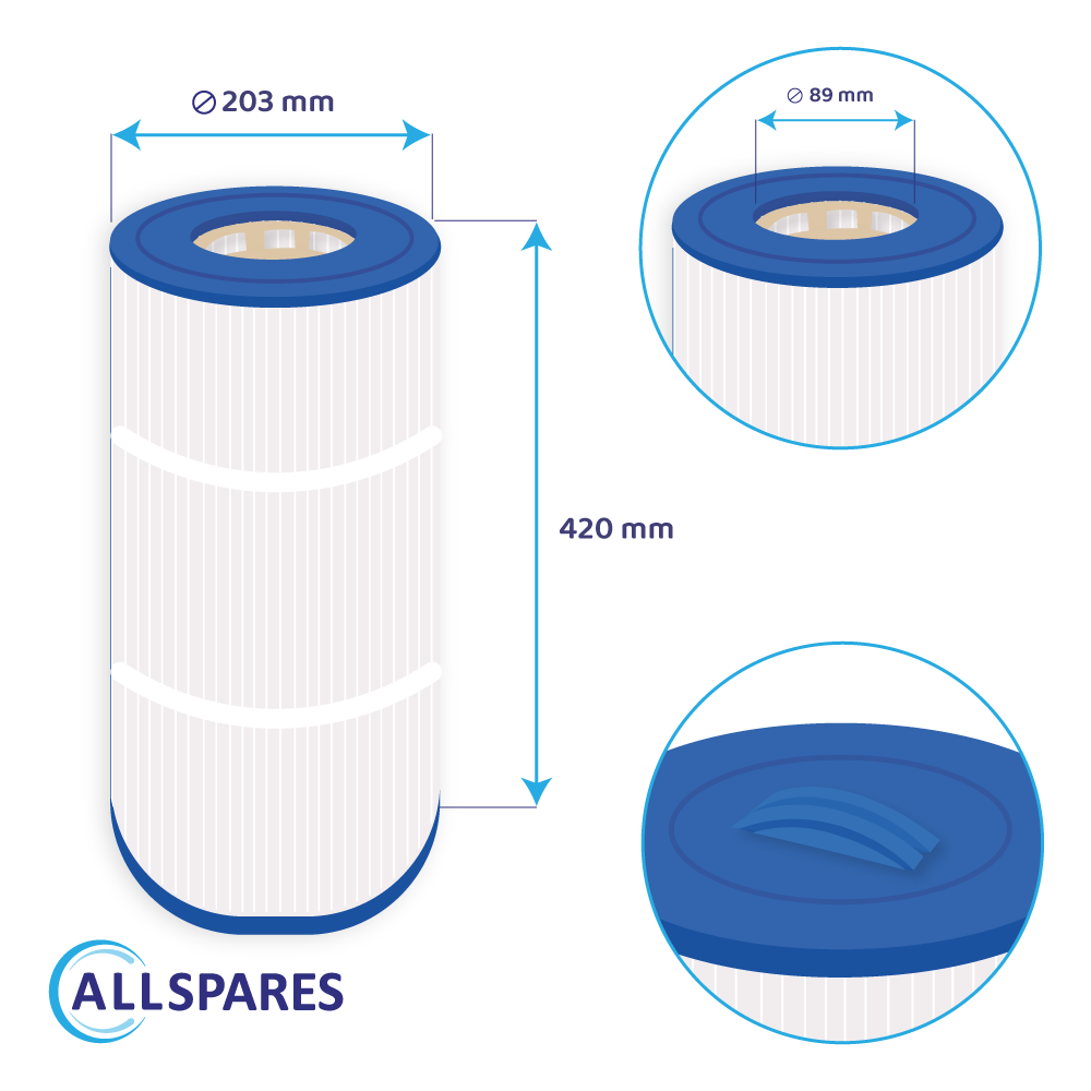 Spa vandfilter egnet til Caldera 100 / PCD100W / C-8399 / SC775