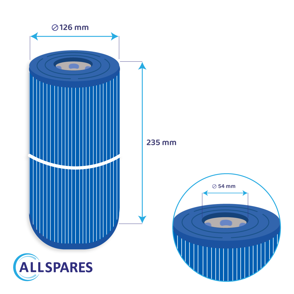 Spa vandfilter egnet til Wellis AKU0116 / AKU1608 / SC705-S / 40353 (antibakteriel)