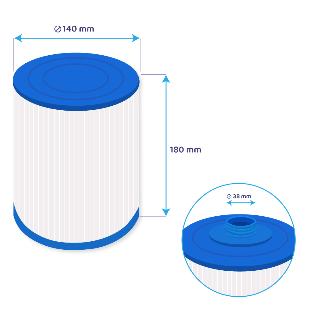 Darlly spa vandfilter SC752 / 52511 / PWL25P3