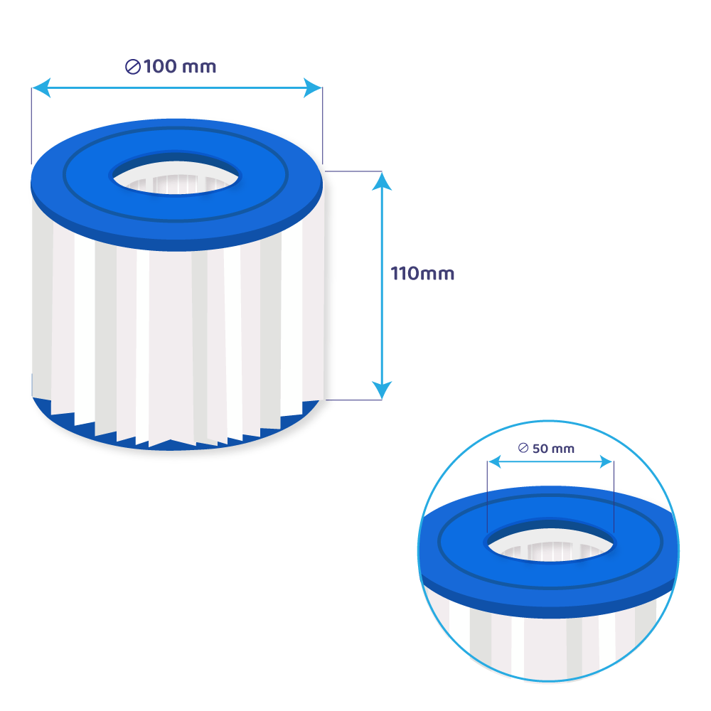 Darlly spa vandfilter SC828 / 40025 / C-4313 / Intex Type D (2 stk.)