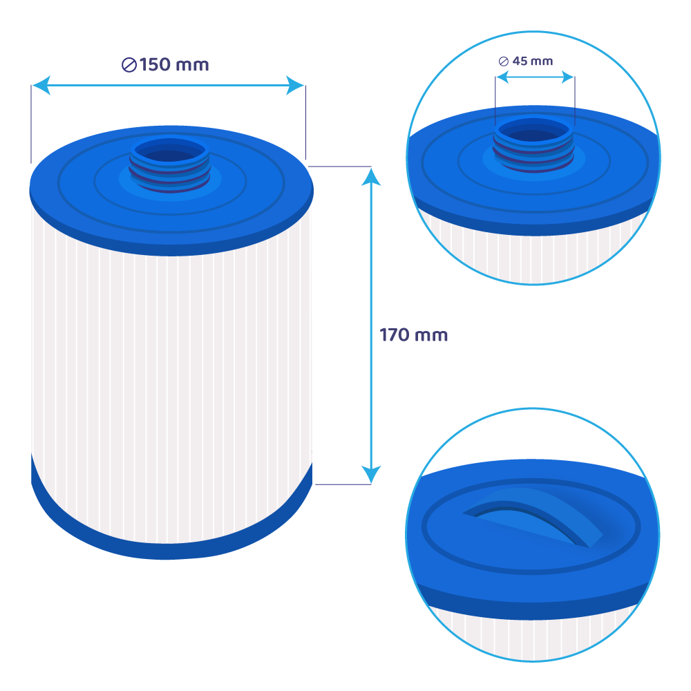 Darlly spa vandfilter Wellis AKU1609 / SC860 / 50364