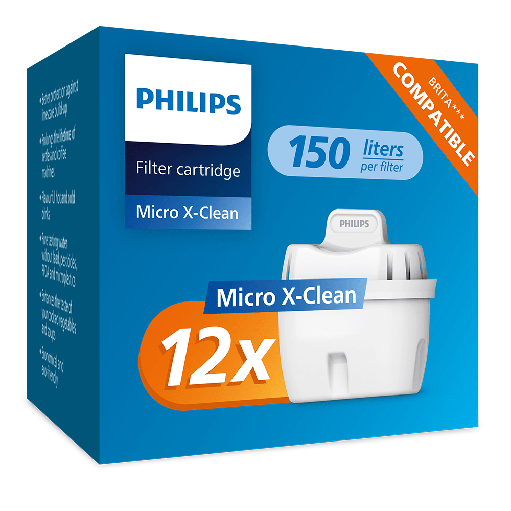 Philips vandfilter 12-pak (filtrerer PFAS) egnet til BRITA Maxtra+