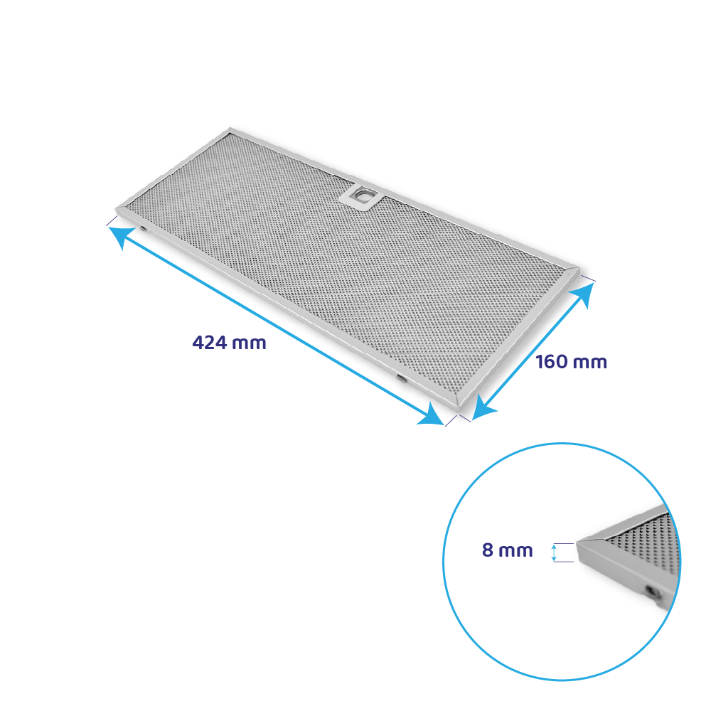 Zanker metalfilter 160 x 424 mm 50286533000 (2 stk.)