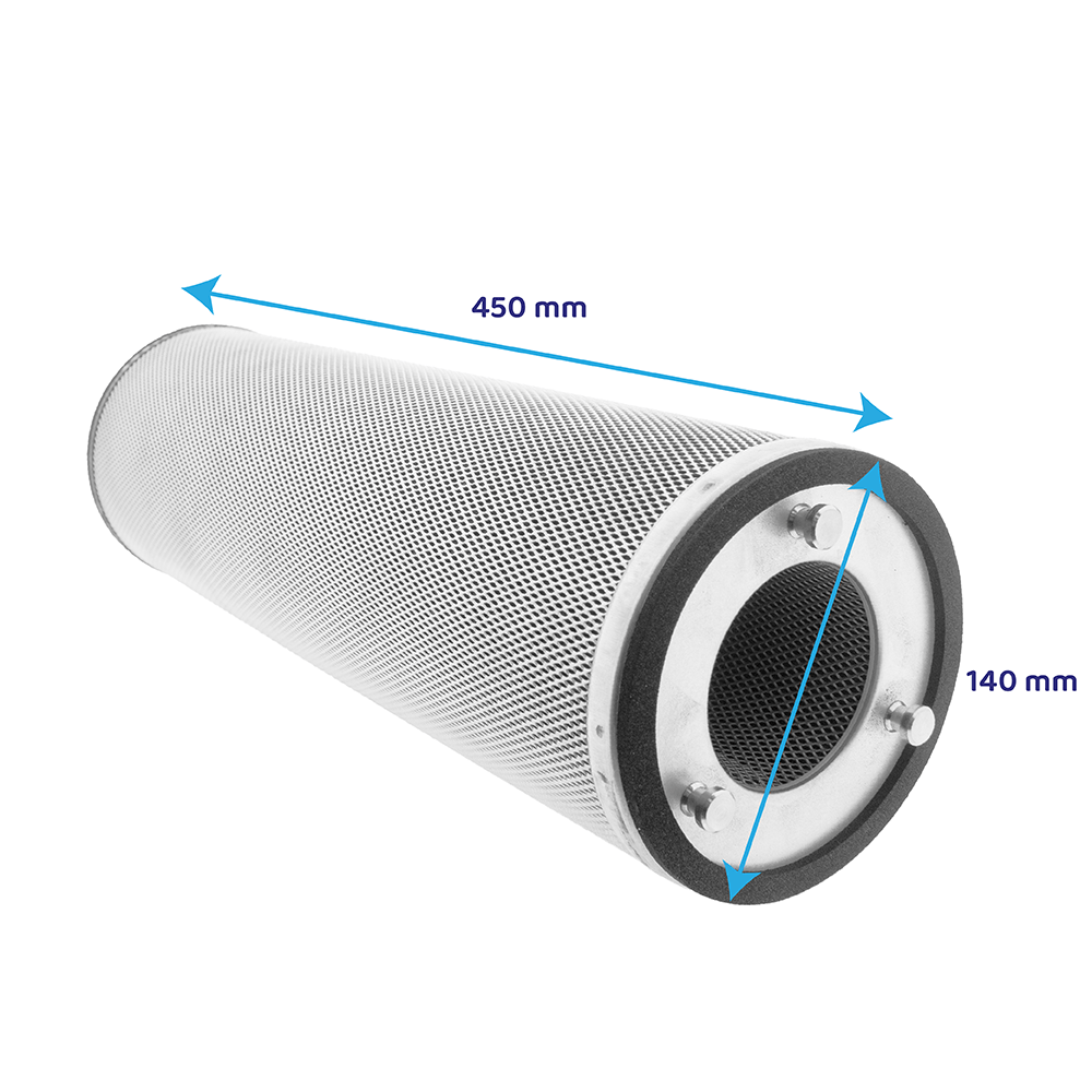 Aktivkulfilterpatron ⌀140x450 mm til lugtfilterkabinet til storkøkkener