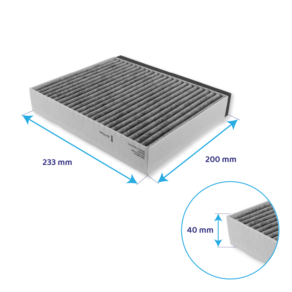 Bosch CleanAir kulfilter 17006595 / DZZ1CX1B4 til en skorstensbredde på 260 mm