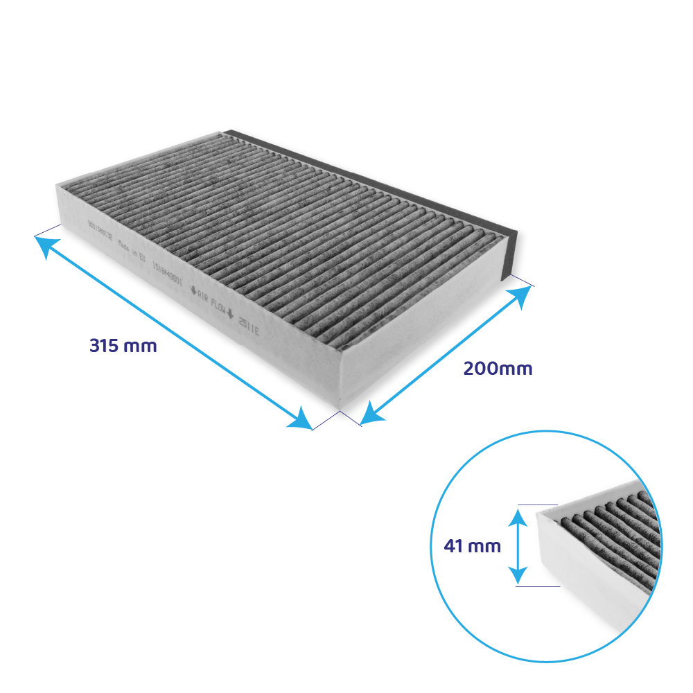 Bosch CleanAir kulfilter 11049702 / 11026771 / DHZ5346 til en skaktbredde på 345 mm